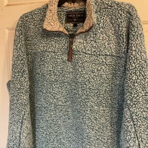 MENS TRUE GRIT FROSTY TIPPED FUR PILE SHERPA PULLOVER XL 54”C30”L GREEN